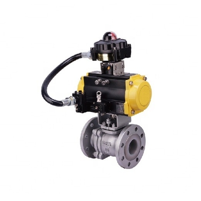 General Corrosion Resistant Two Way Fluorine Stainless Steel Jacketed Pneumatic Actuator Ball Valve